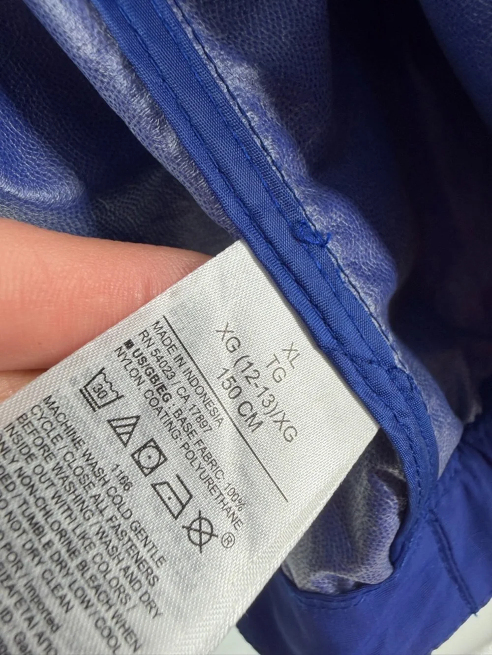 Gap Kids XL Water Resistant Blue Hooded Windbreaker‎ Jacket Full Zip